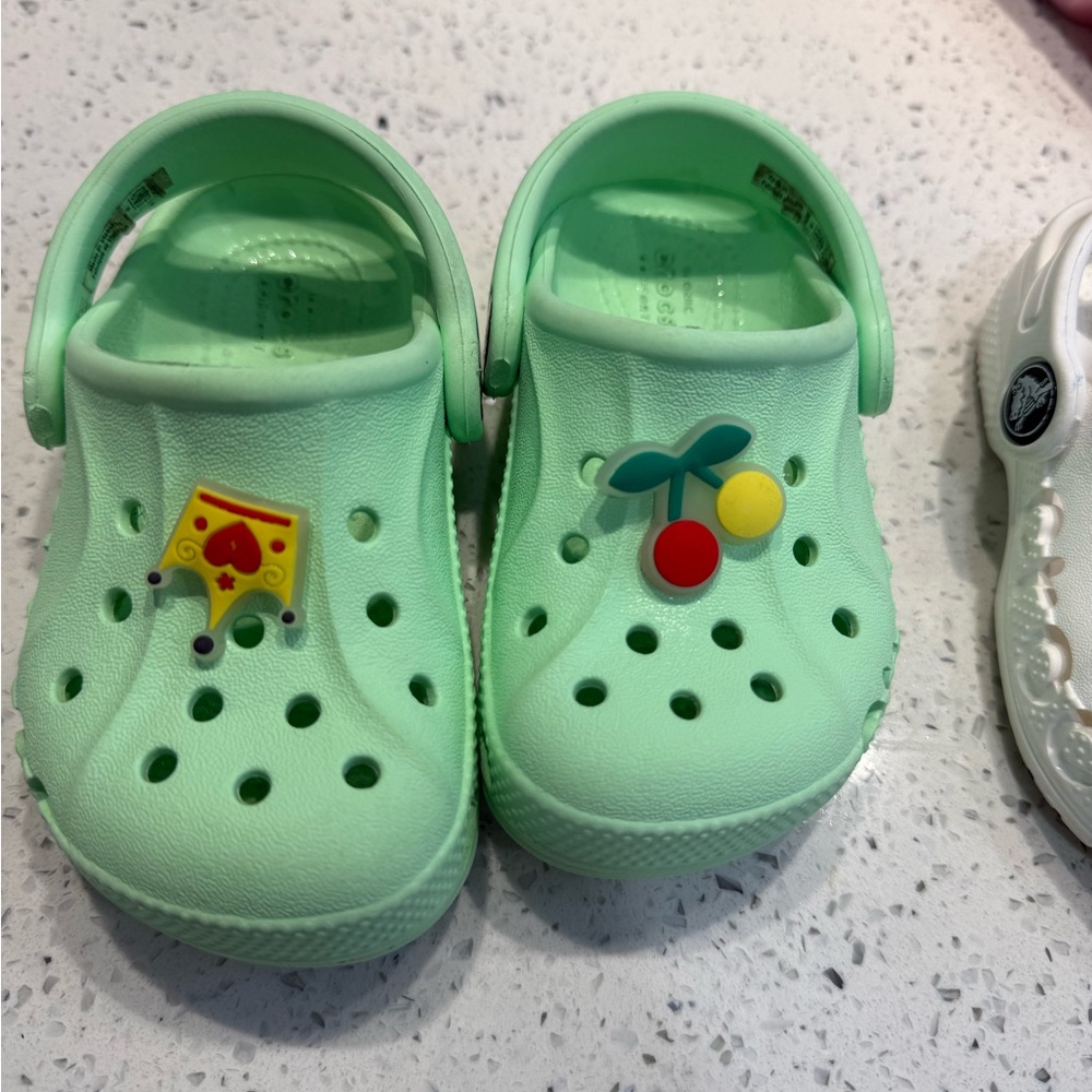 Kids Green Crocs with Fun Charms